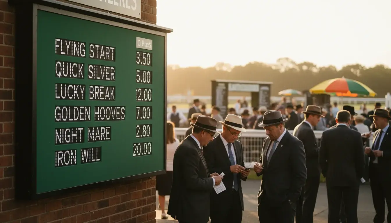Oddsbord met quoteringen voor paardenrace