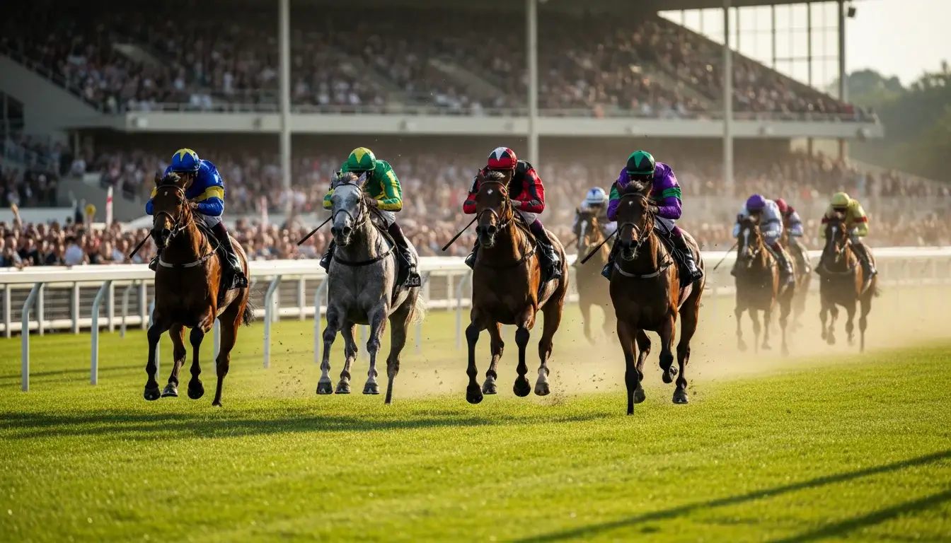 Vier paarden strijden om top vier posities in race